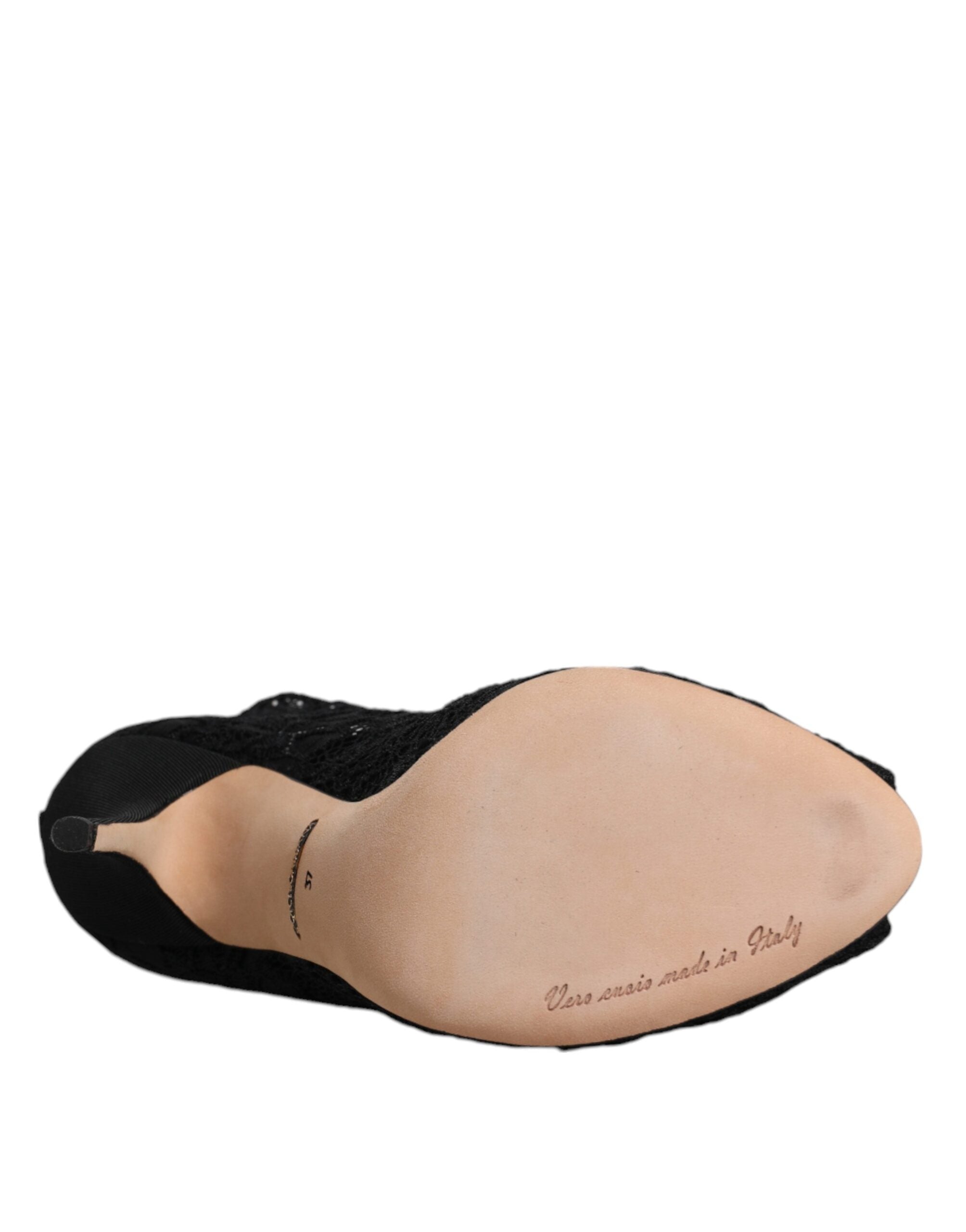 Dolce & Gabbana – Schwarze Stiefel mit Stretch-Absatz und halbhoher Spitze