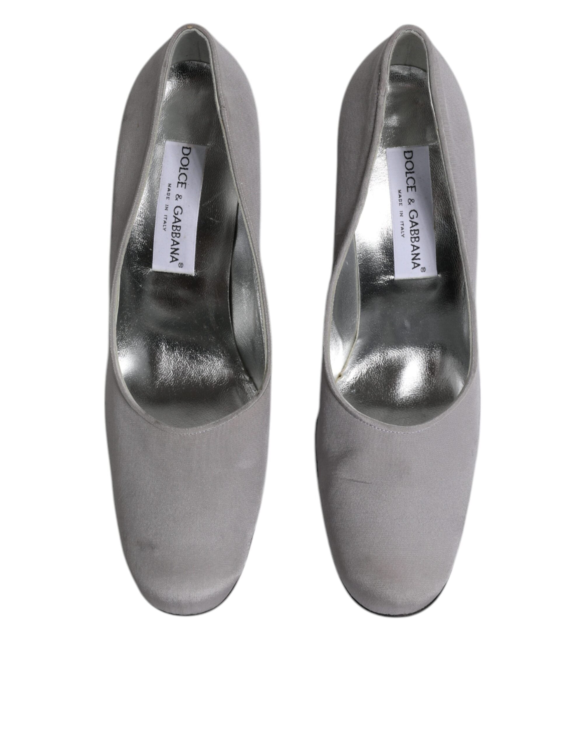 Pantofi cu toc înalt din piele întoarsă gri Dolce & Gabbana