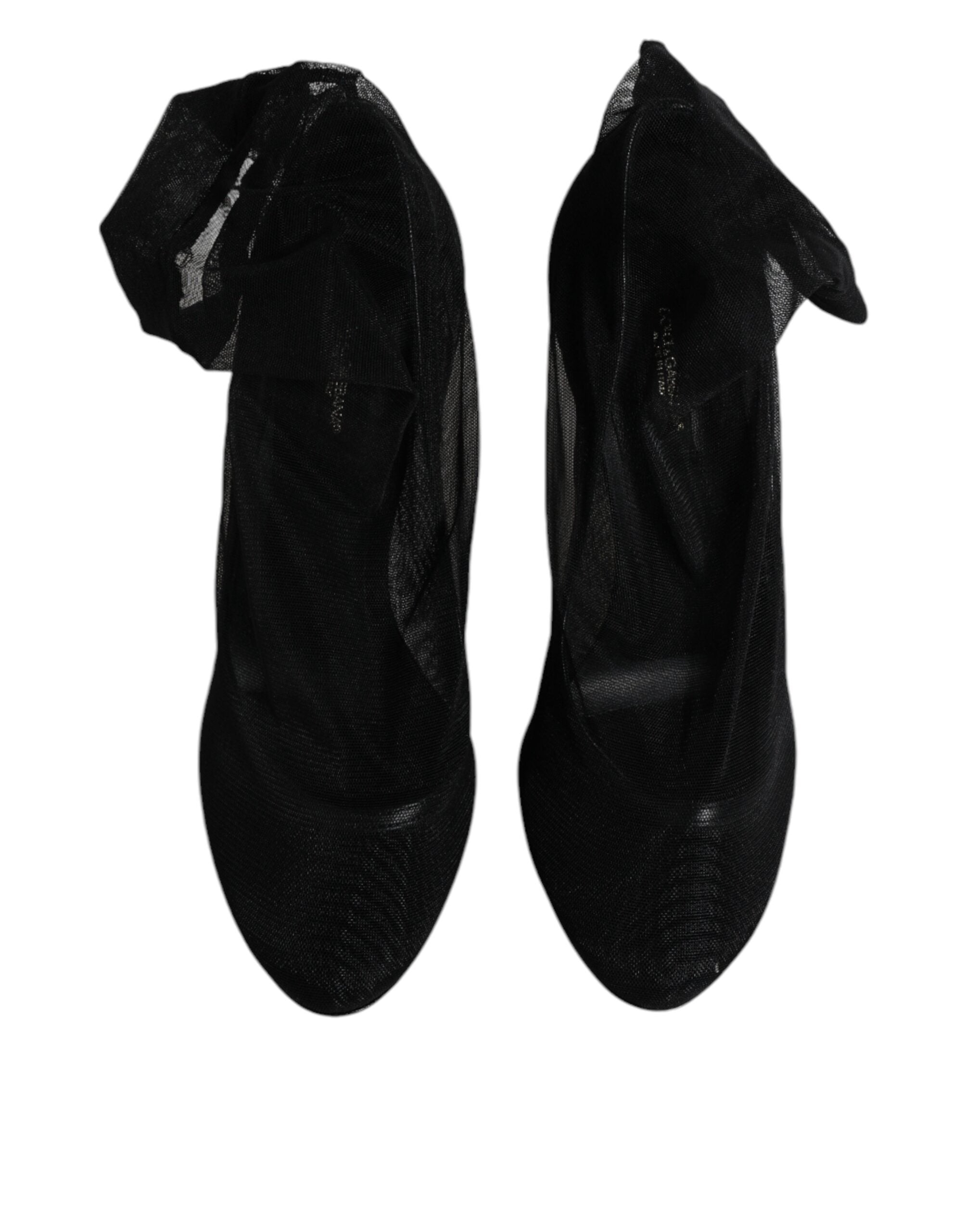 Dolce & Gabbana – Sockenstiefel aus schwarzem Nylon mit Stretch-Mesh