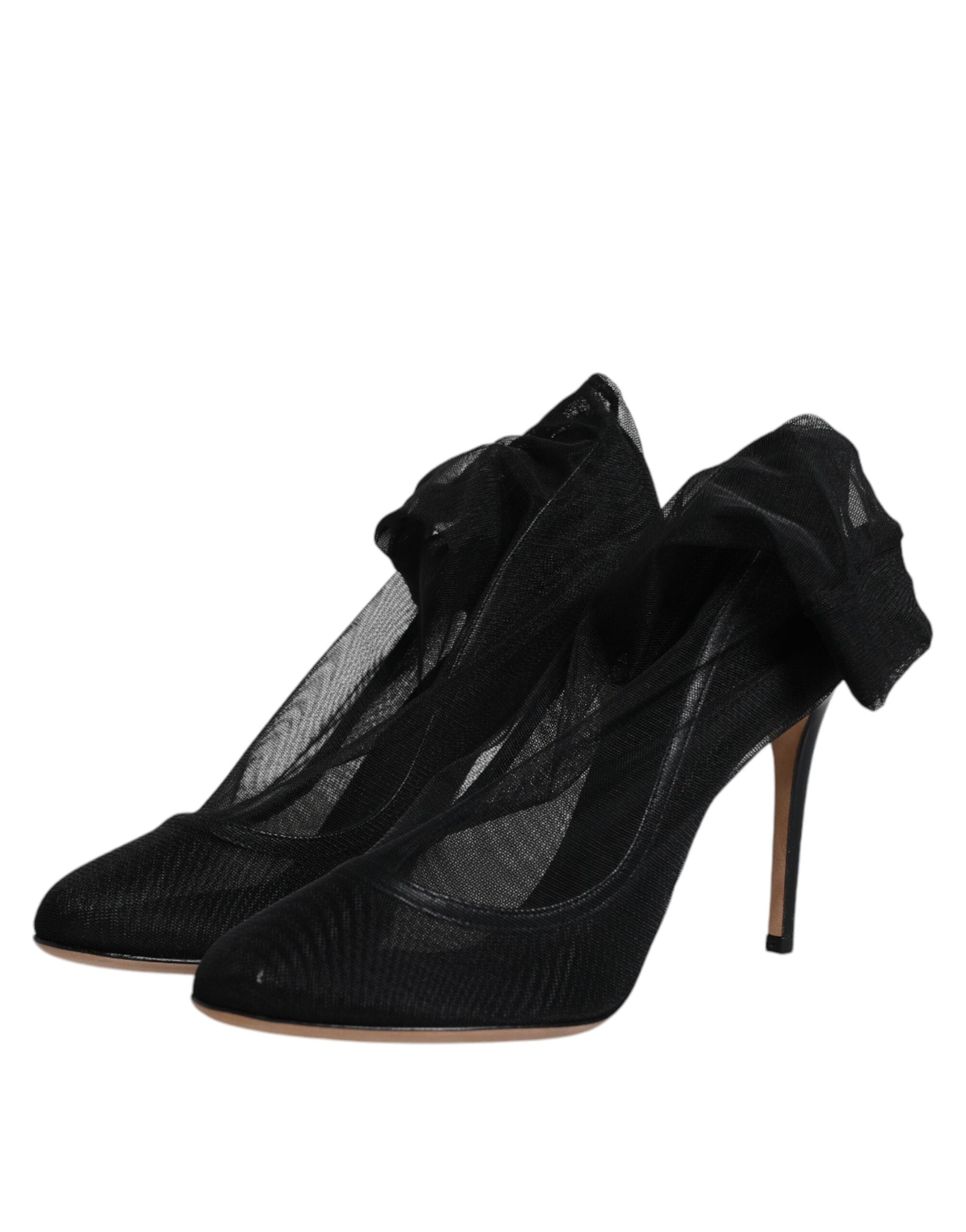 Dolce & Gabbana – Sockenstiefel aus schwarzem Nylon mit Stretch-Mesh