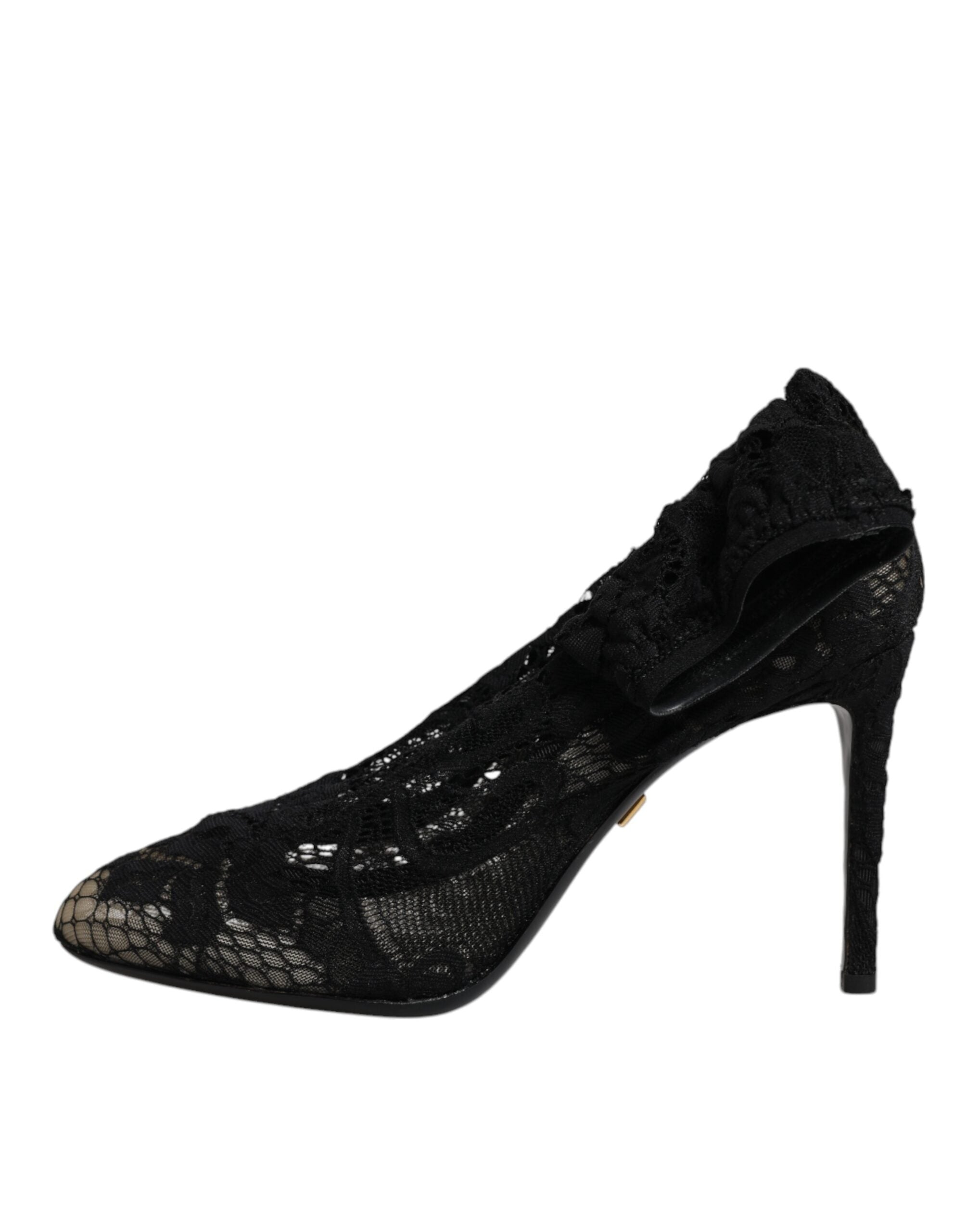 Dolce & Gabbana – Schwarze Stiefel mit Stretch-Absatz und halbhoher Spitze