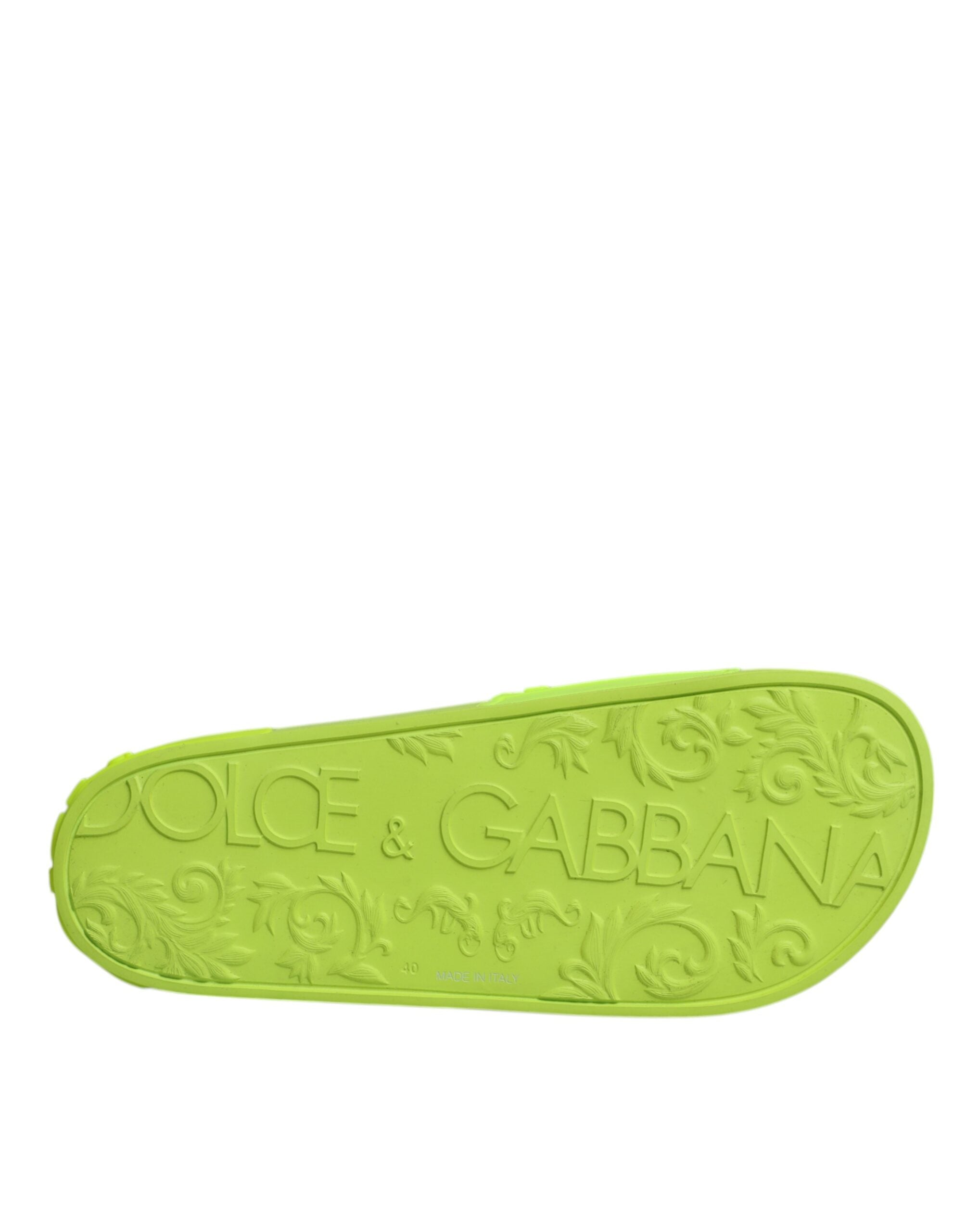 Dolce & Gabbana Grüne Gummi-Sandalen, Strandschuhe