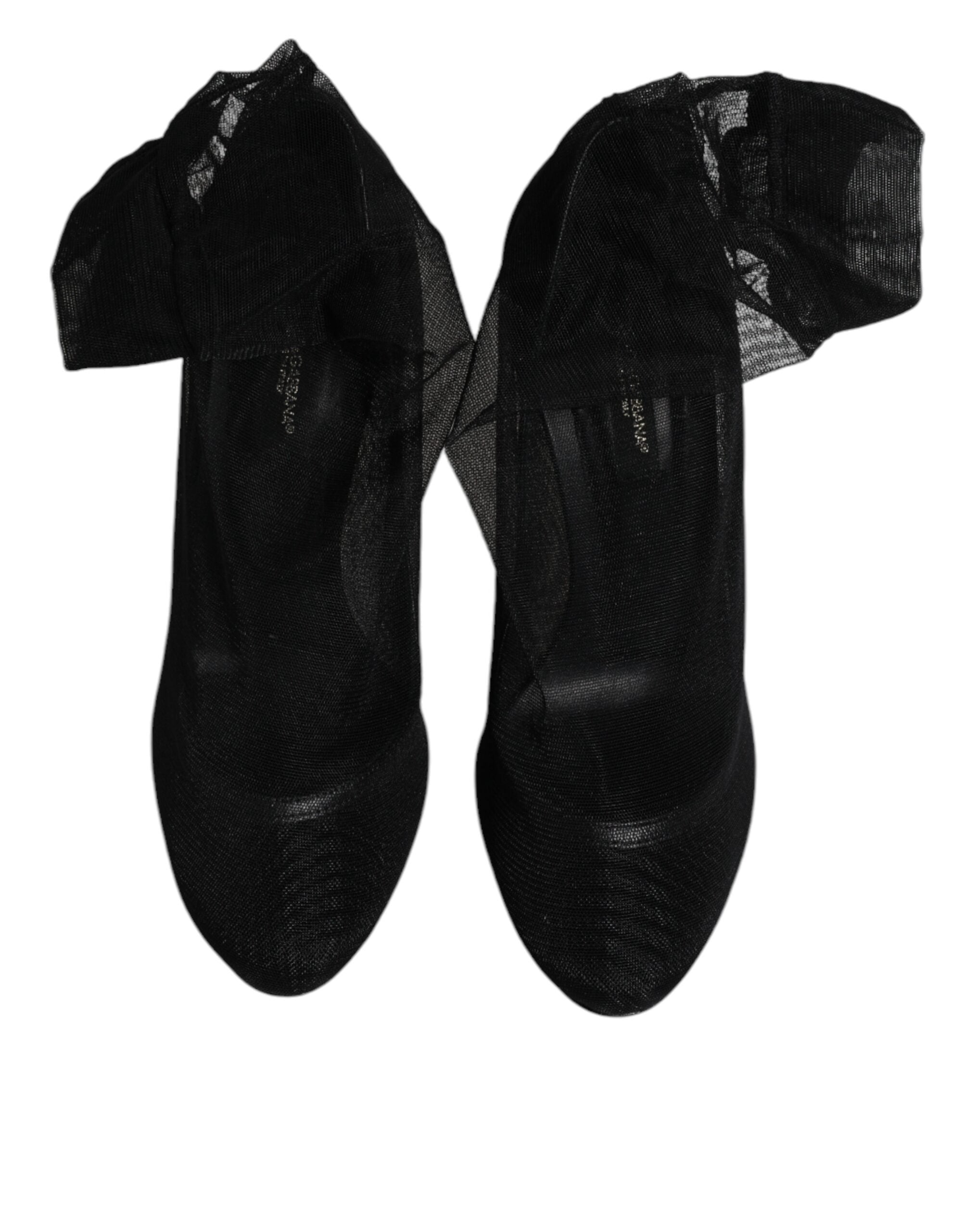 Dolce & Gabbana – Schwarze Stiefel im Sockenstil aus Nylonnetz