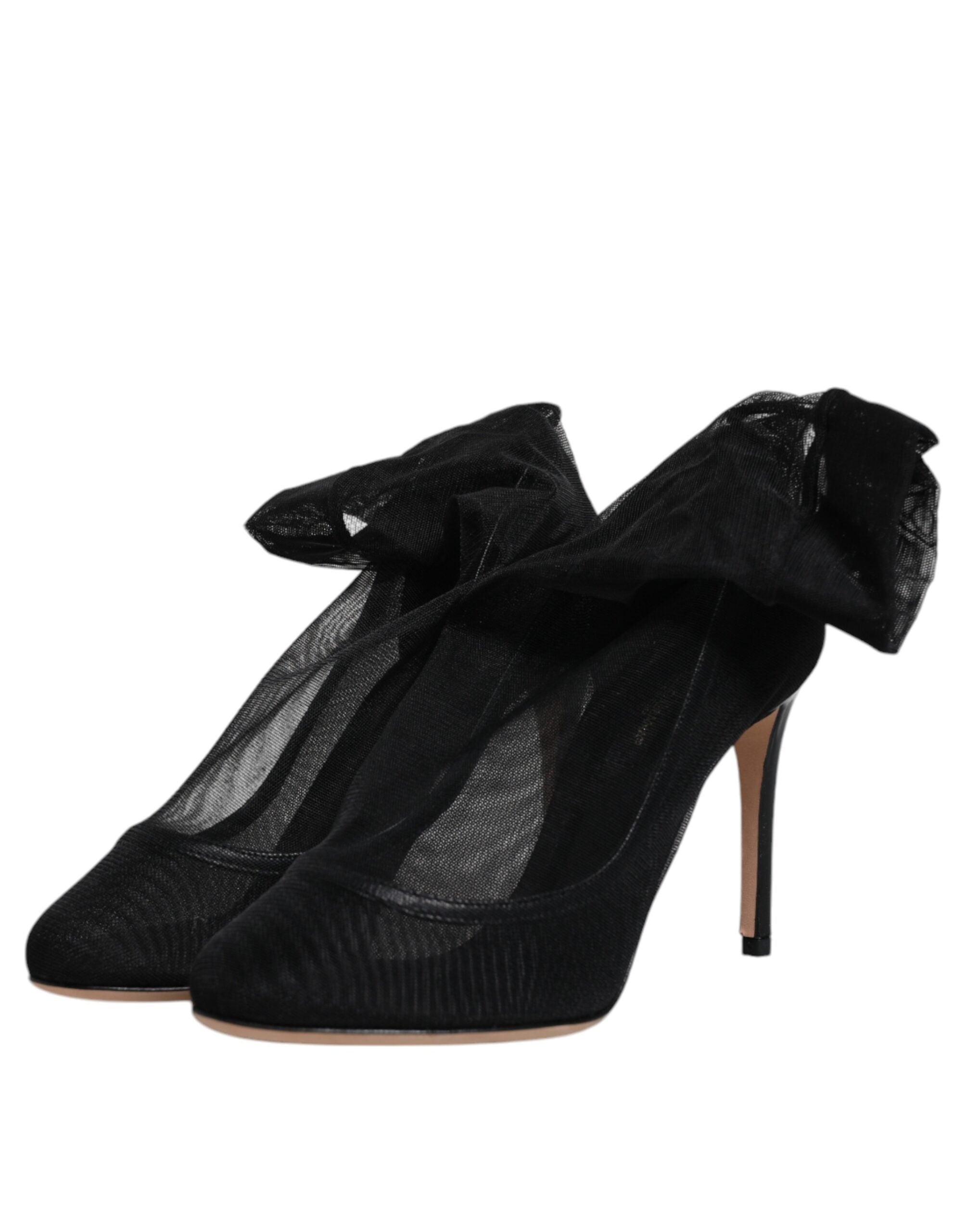 Dolce & Gabbana – Schwarze Stiefel im Sockenstil aus Nylonnetz