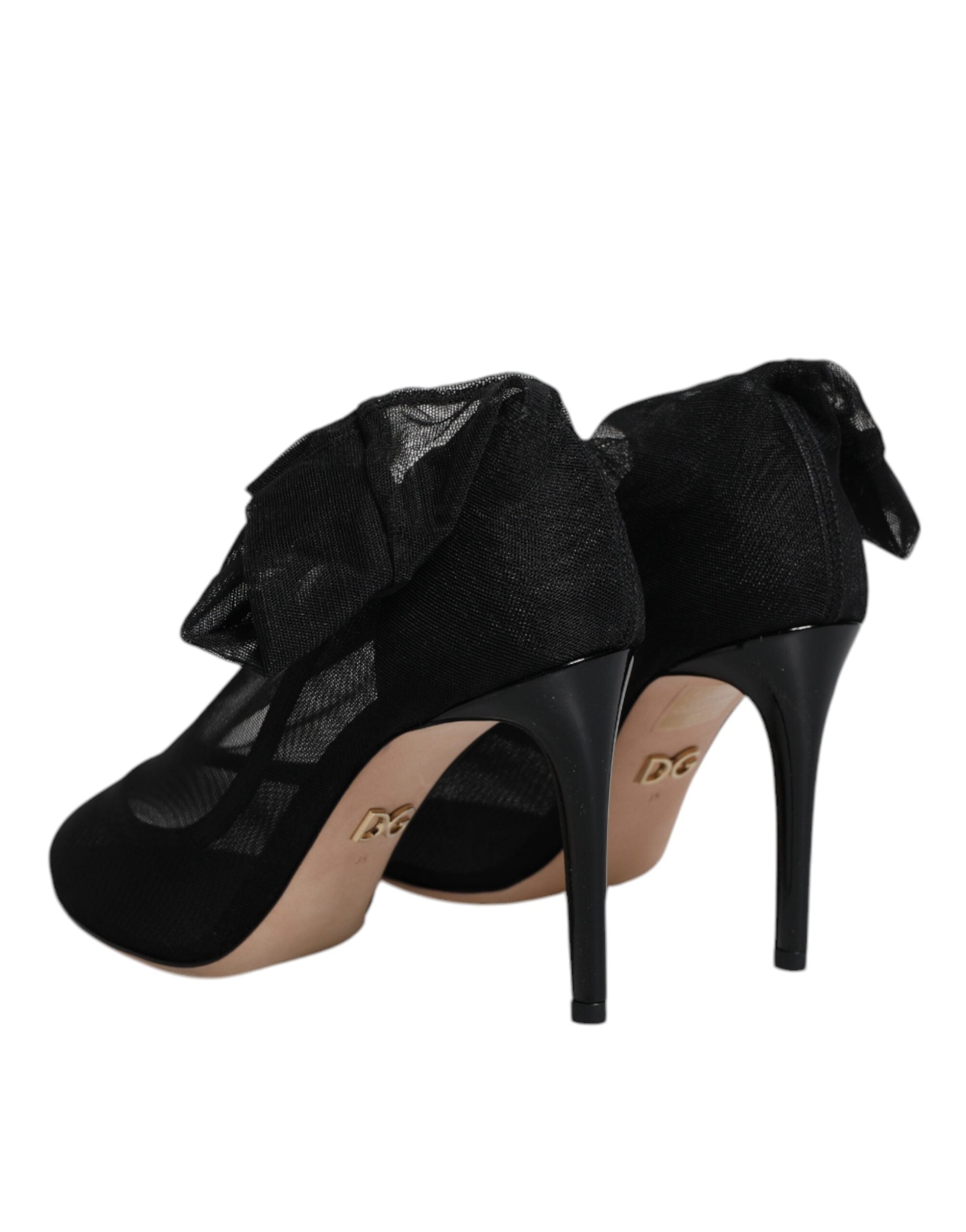 Dolce & Gabbana – Schwarze Stiefel im Sockenstil aus Nylonnetz