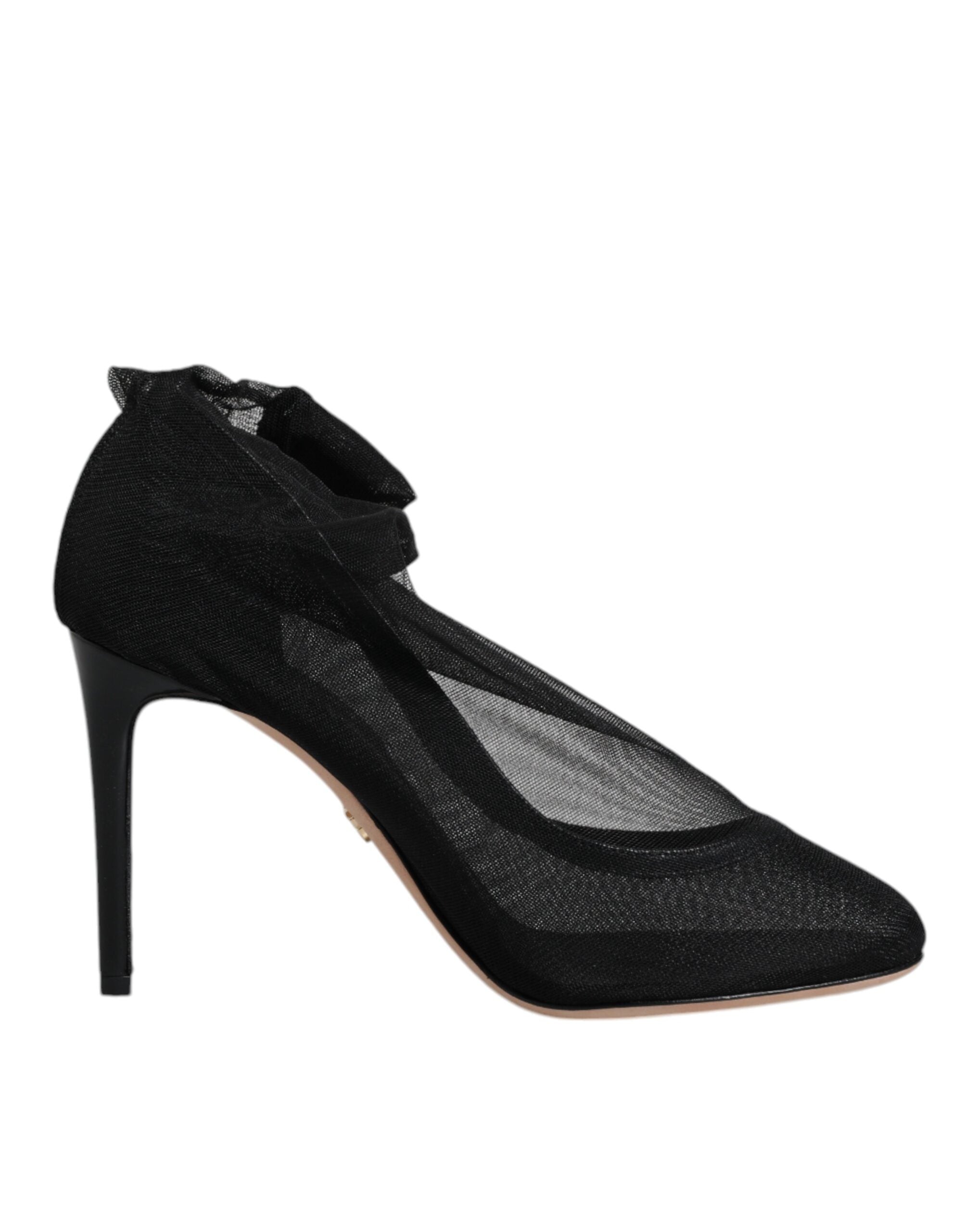 Dolce & Gabbana – Schwarze Stiefel im Sockenstil aus Nylonnetz