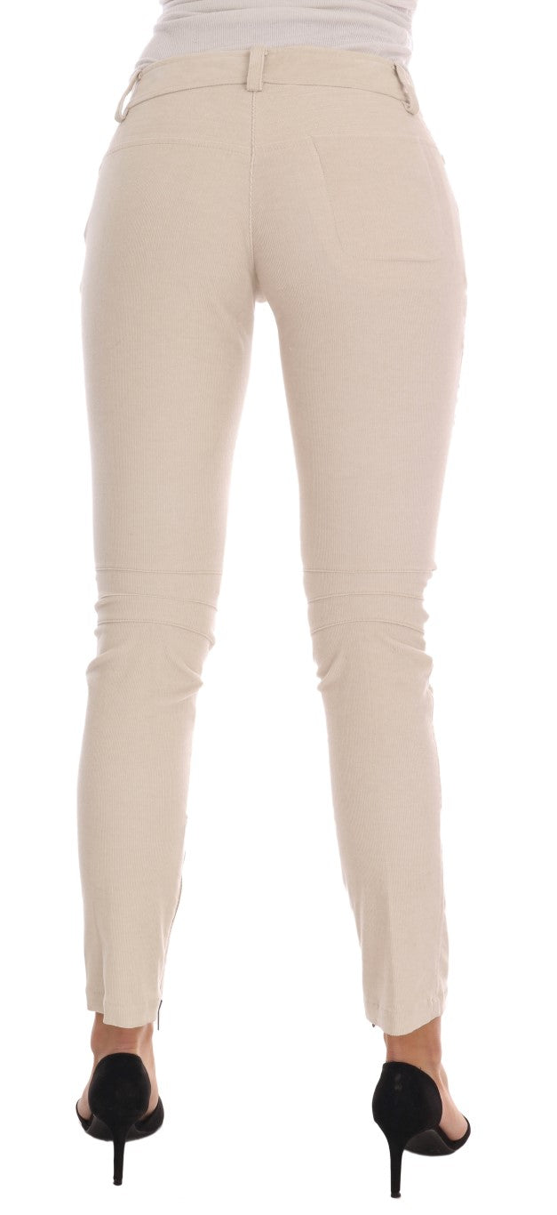 Ermanno Scervino Schicke beige Cordhose in schmaler Passform