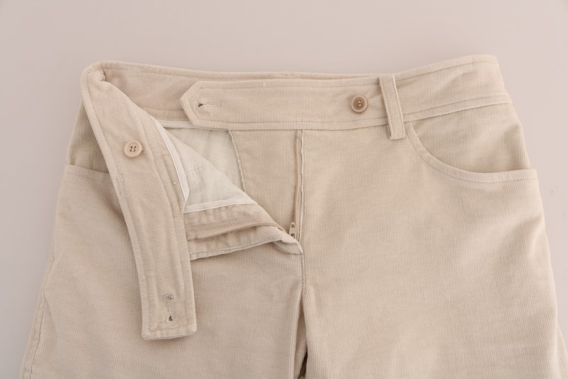 Ermanno Scervino Schicke beige Cordhose in schmaler Passform