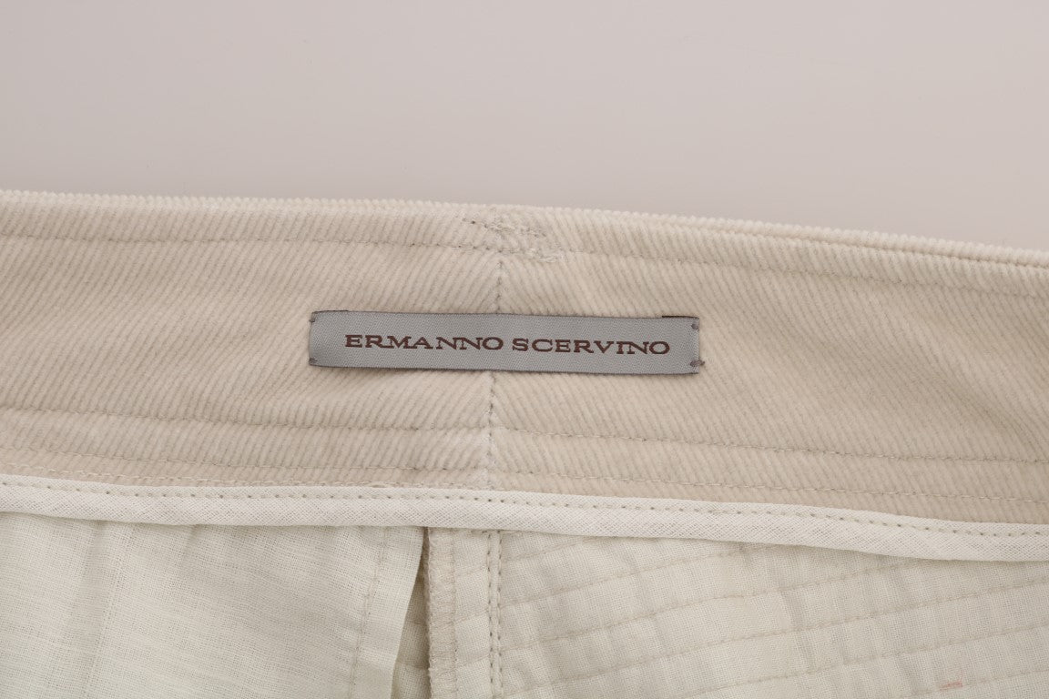 Ermanno Scervino Schicke beige Cordhose in schmaler Passform