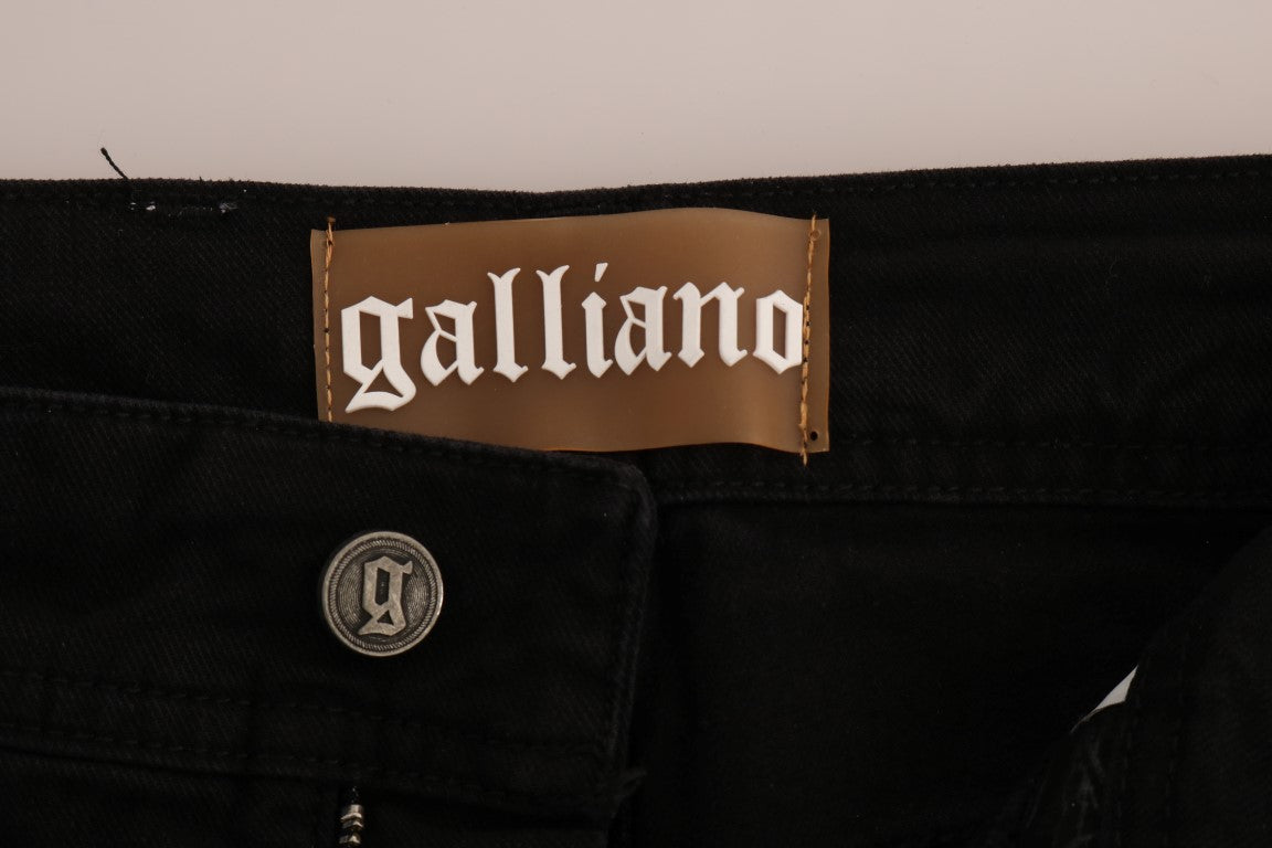 John Galliano Schicke schwarze Jeans in regulärer Passform