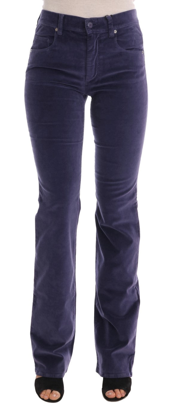 Ermanno Scervino Schicke lila Cord-Bootcut-Flare-Hose