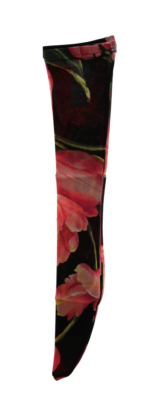 Ciorapi elastici din nailon cu imprimeu floral Dolce & Gabbana