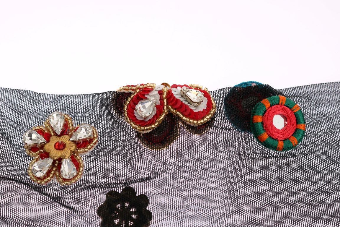 Dolce & Gabbana Elegante Strümpfe mit Kristallverzierung