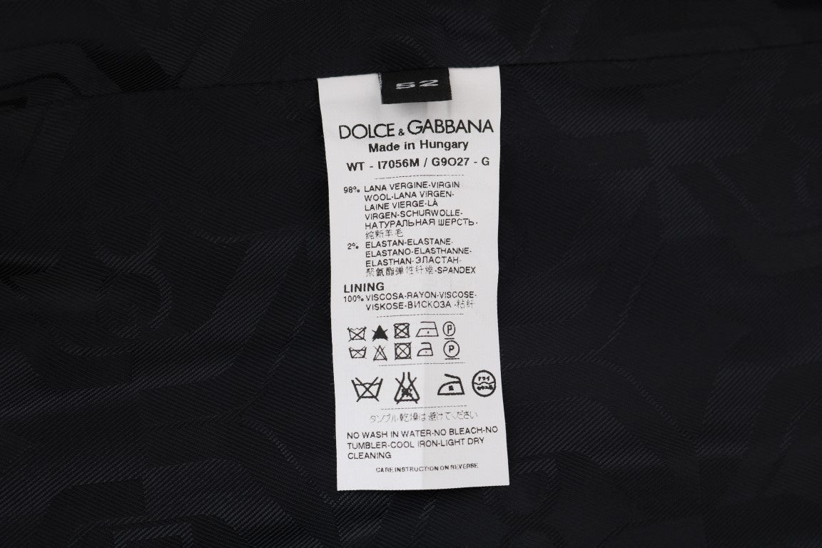Dolce & Gabbana Elegante Weste aus grau gestreifter Wollmischung