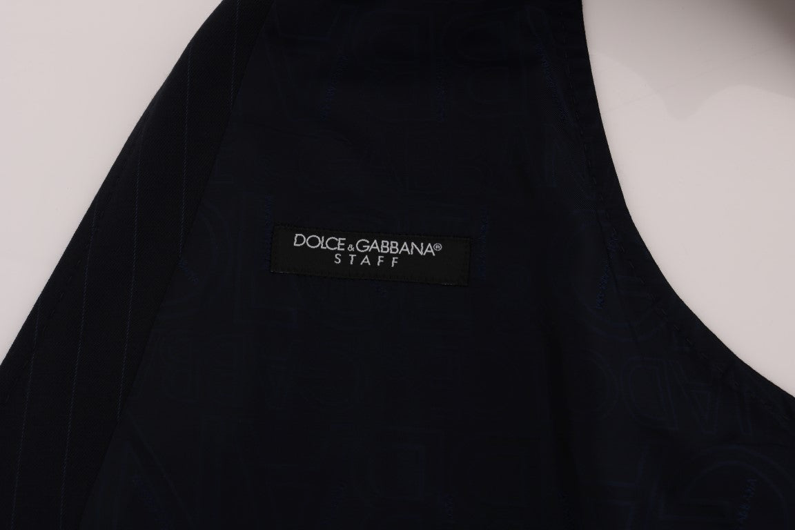Dolce & Gabbana Elegante Weste aus gestreifter Wollmischung