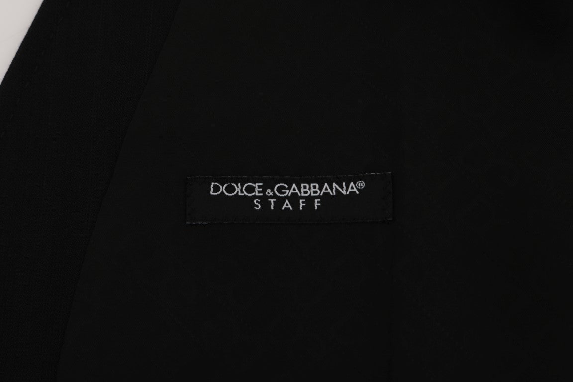Dolce & Gabbana Elegante Weste aus gestreifter Wollmischung