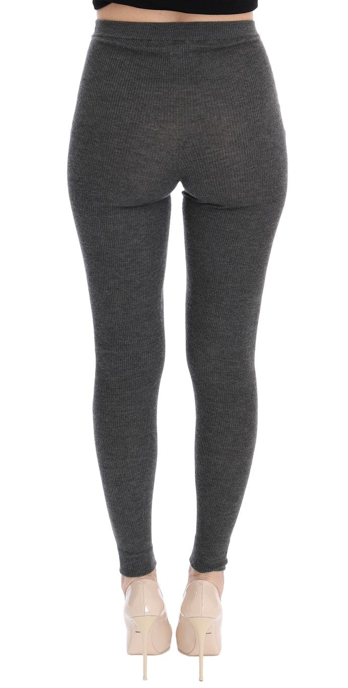 Dolce & Gabbana Schicke graue Strumpfhose aus Kaschmir mit hoher Taille