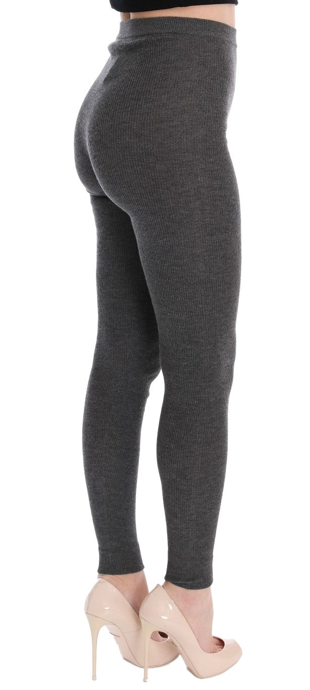 Dolce & Gabbana Schicke graue Strumpfhose aus Kaschmir mit hoher Taille