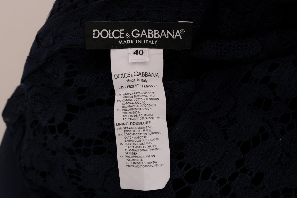 Dolce & Gabbana Elegantes A-Linien-Kleid mit Blumenspitze
