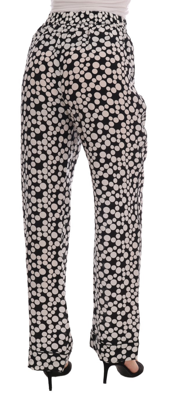 Dolce & Gabbana Elegante hoch taillierte Seidenhose mit Polka Dots