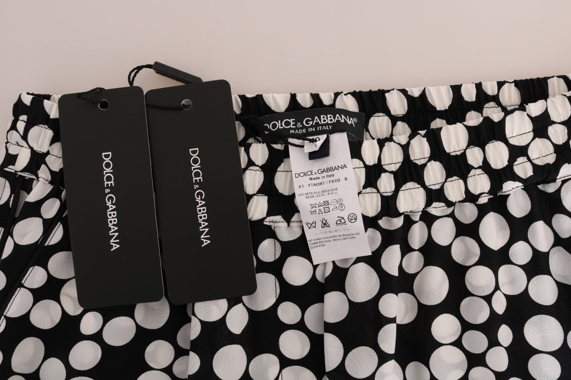 Dolce & Gabbana Elegante hoch taillierte Seidenhose mit Polka Dots