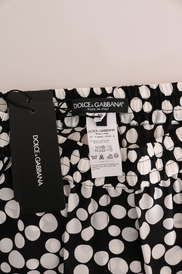 Dolce & Gabbana Elegante hoch taillierte Seidenhose mit Polka Dots