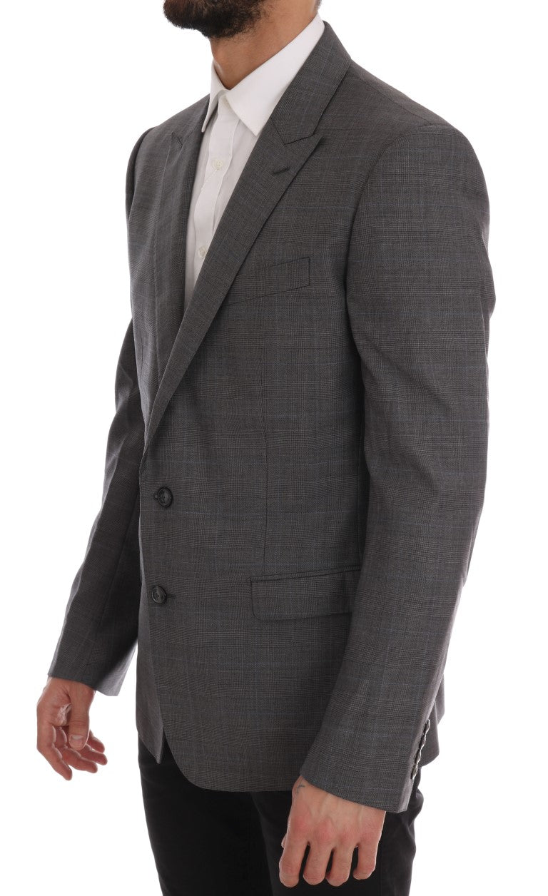 Dolce & Gabbana – Eleganter, grau karierter Wollblazer