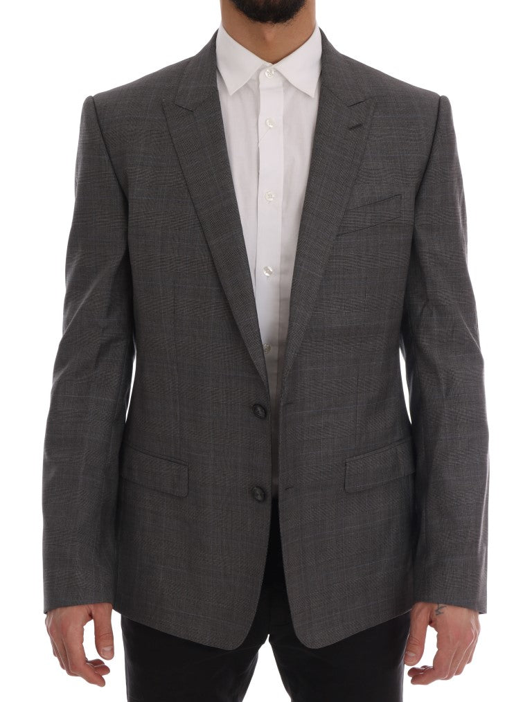 Dolce & Gabbana – Eleganter, grau karierter Wollblazer
