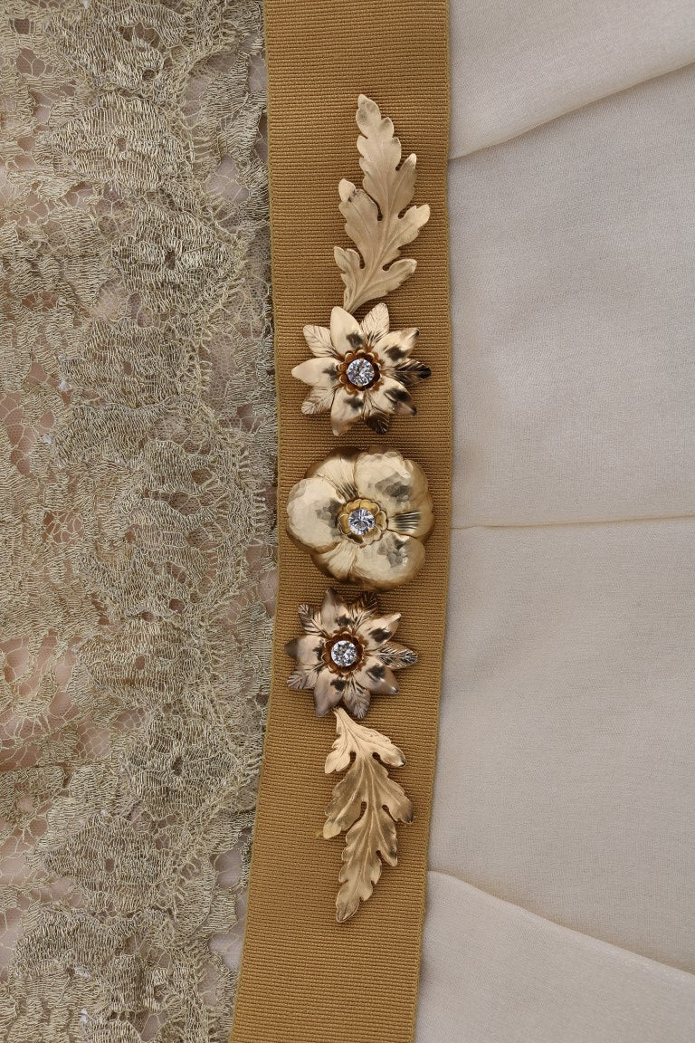 Dolce & Gabbana Elegantes Kleid aus verzierter Spitze und Organza-Seide