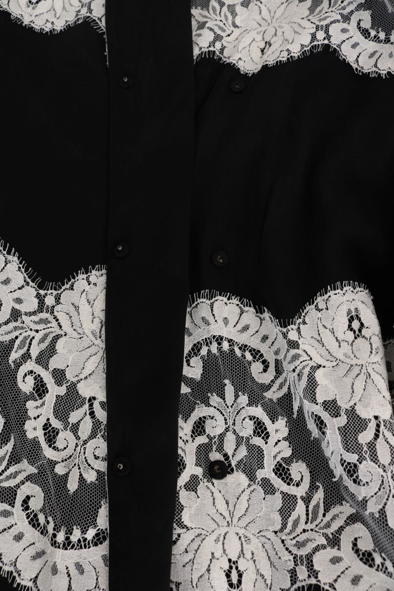 Dolce & Gabbana – Elegantes Kaftan-Maxikleid aus Seiden-Blumenspitze