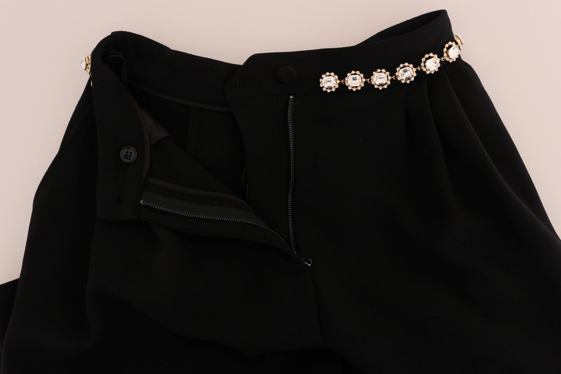 Dolce & Gabbana Elegante Knöchelhose mit hoher Taille und goldenen Details