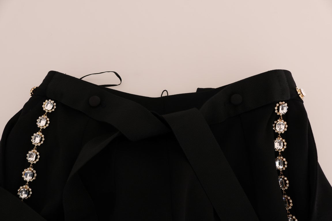 Dolce & Gabbana Elegante Knöchelhose mit hoher Taille und goldenen Details