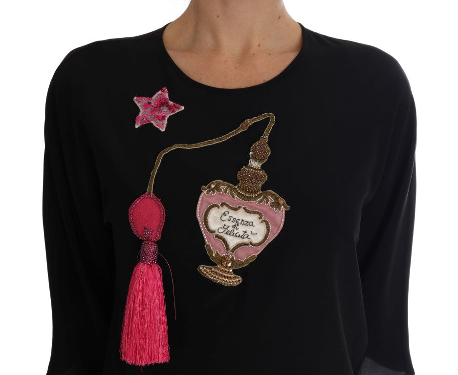 Dolce & Gabbana – Seidenbluse mit Märchenstickerei