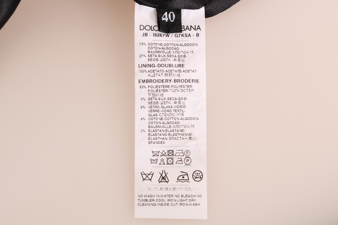 Dolce & Gabbana – Verzauberter schwarzer Brokatpullover mit Pailletten