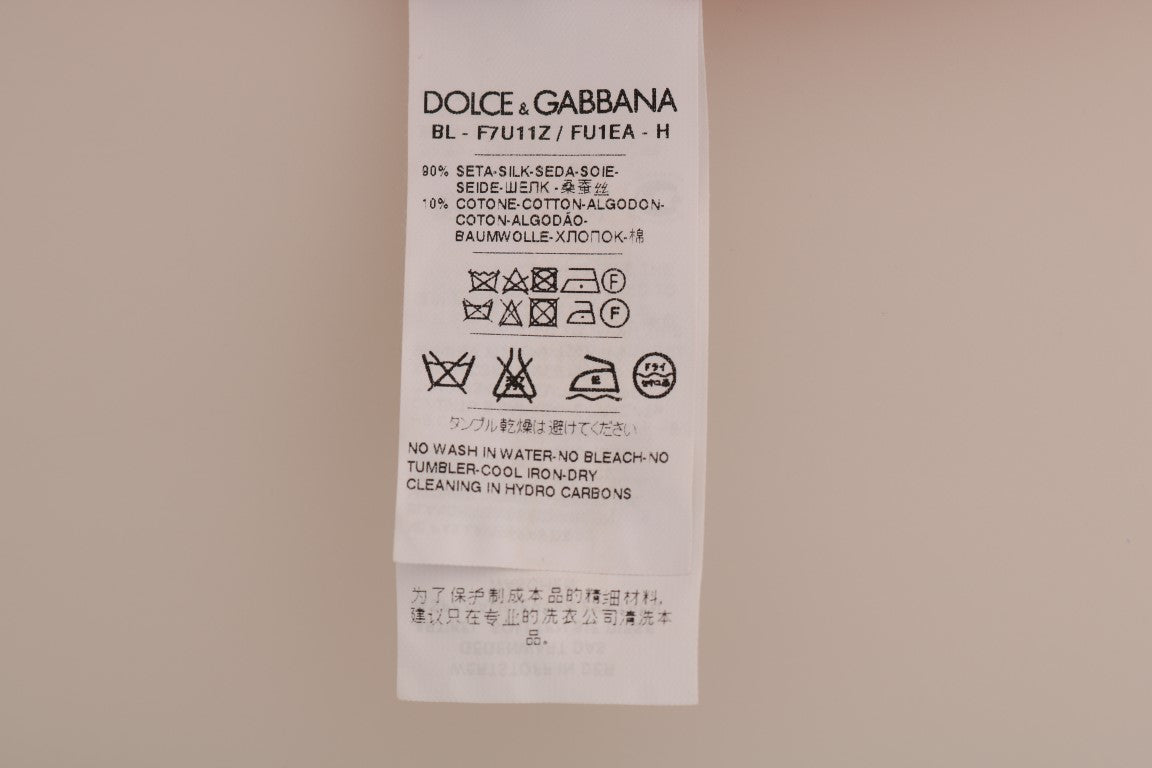 Dolce & Gabbana – Elegantes Top aus roter Seide mit Blumenstickerei