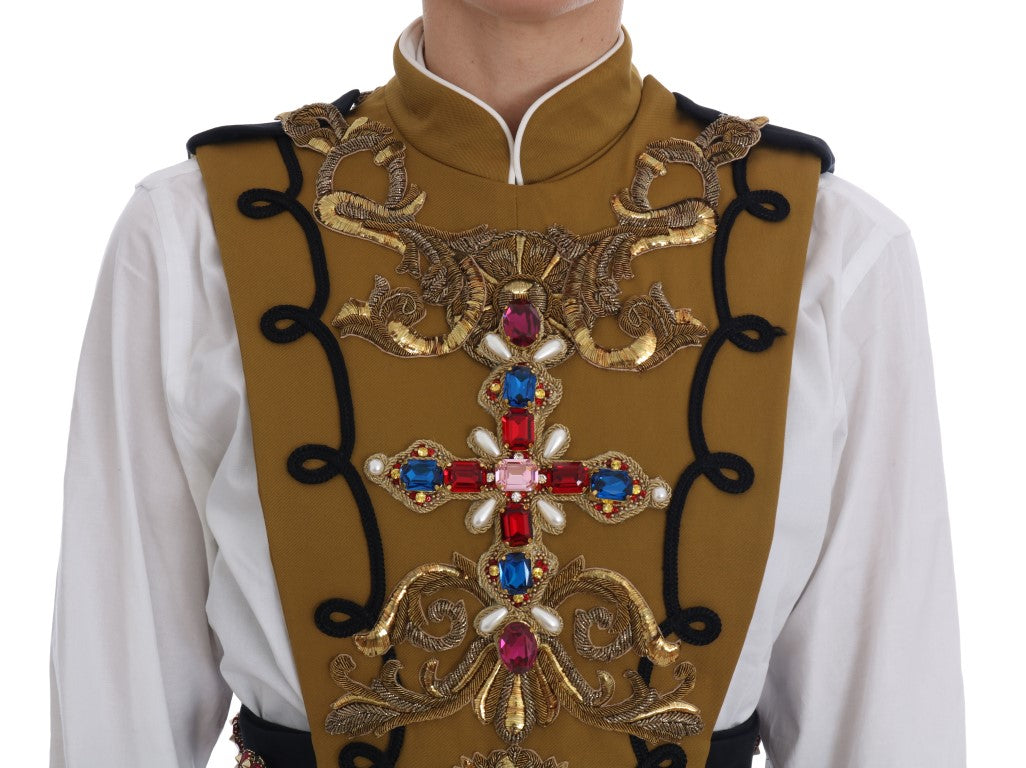 Dolce & Gabbana Runway – Weste mit Kristallverzierung und Kreuz