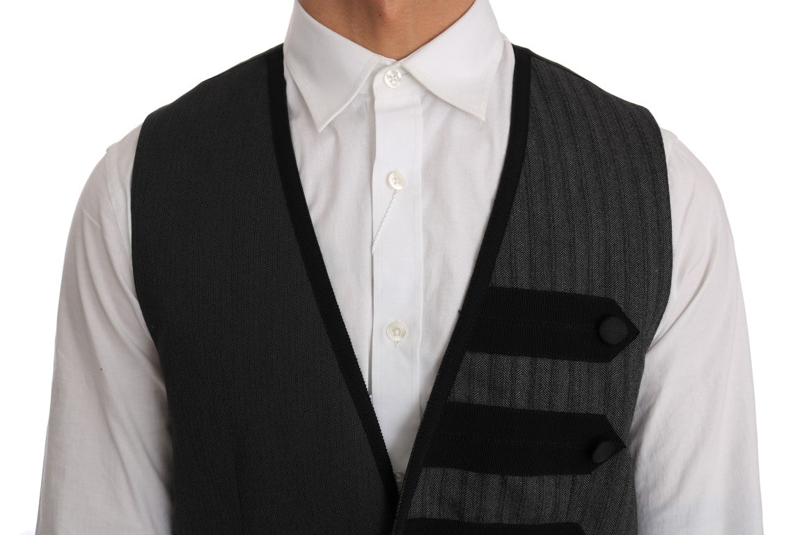 Elegante graue Weste mit Torrero-Muster von Dolce & Gabbana