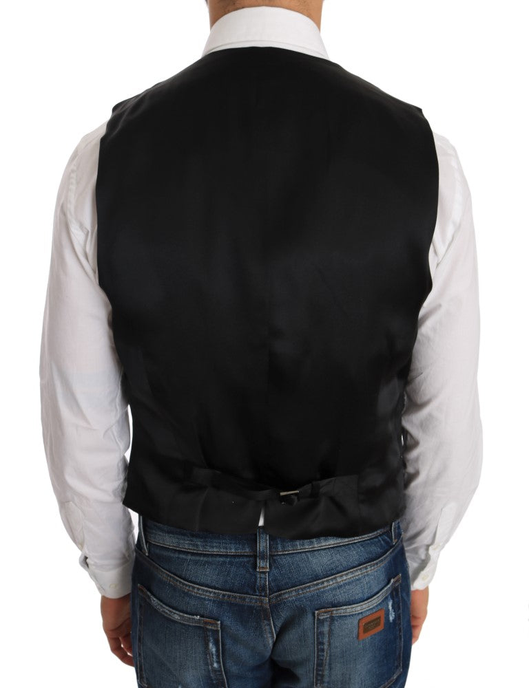 Vestă elegantă Dolce & Gabbana, croială slim fit, neagră