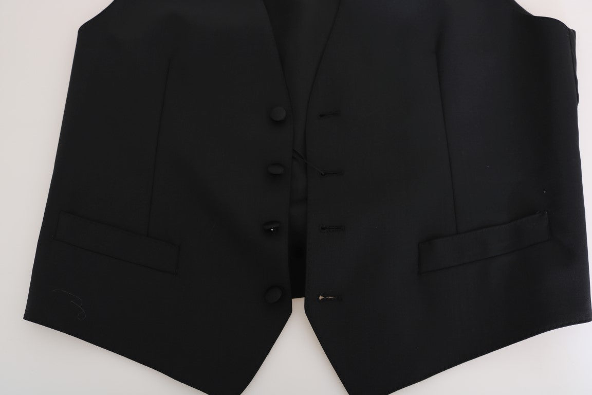 Vestă elegantă Dolce & Gabbana, croială slim fit, neagră