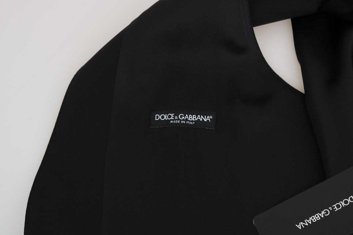 Vestă elegantă Dolce & Gabbana, croială slim fit, neagră