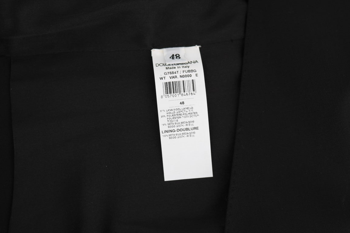 Vestă elegantă Dolce & Gabbana, croială slim fit, neagră