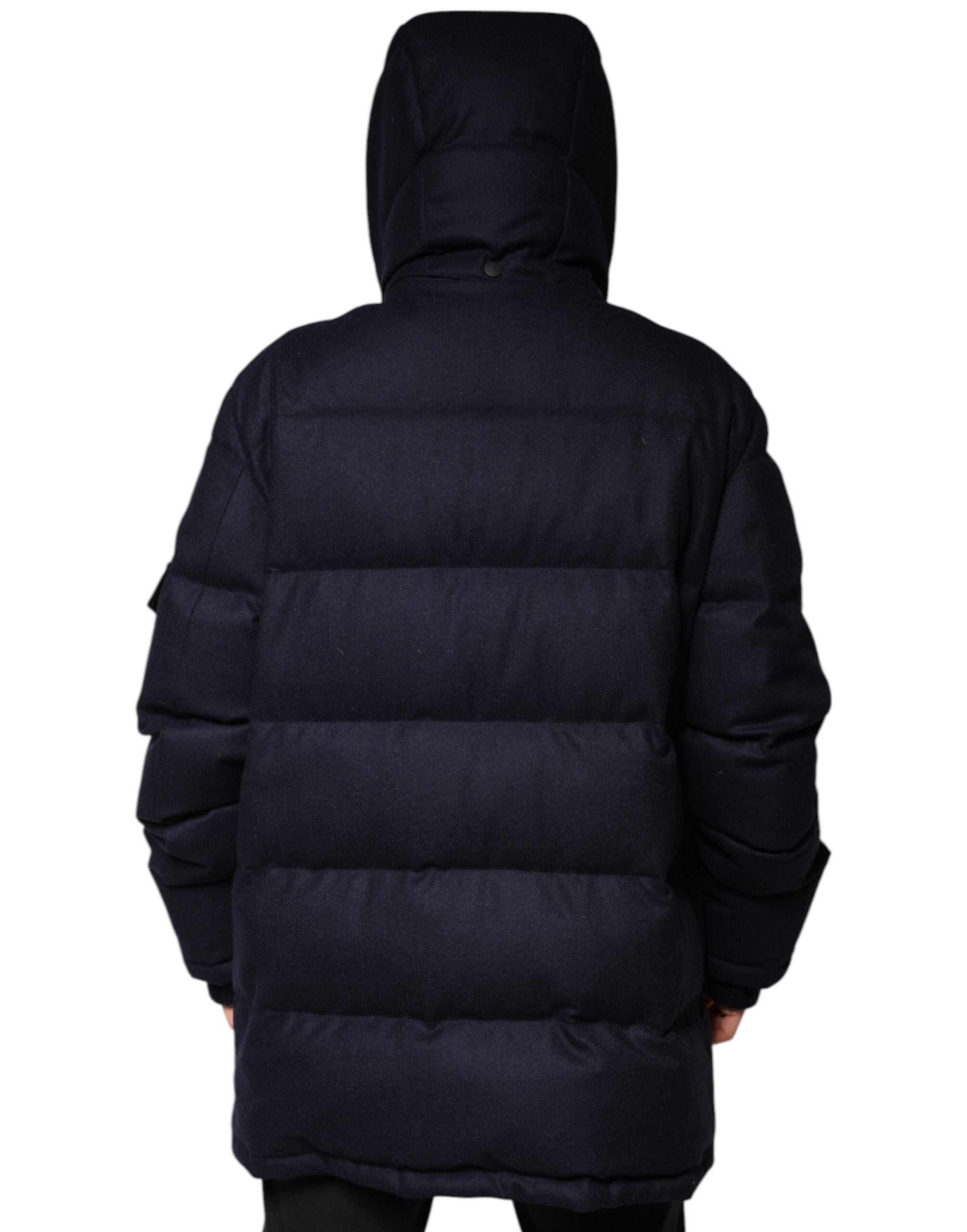 Dolce & Gabbana – Pufferjacke aus schwarzem Nylon mit Kapuze für Herren