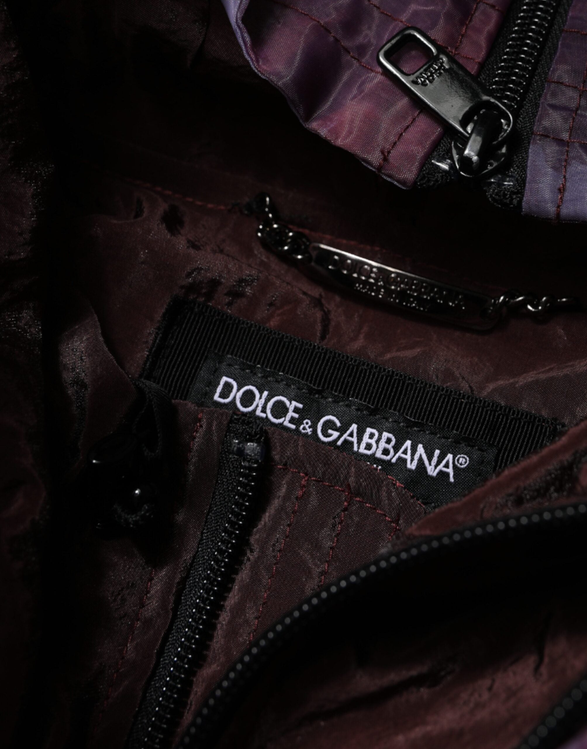 Dolce & Gabbana Jachetă bărbătească cu glugă violet camuflaj