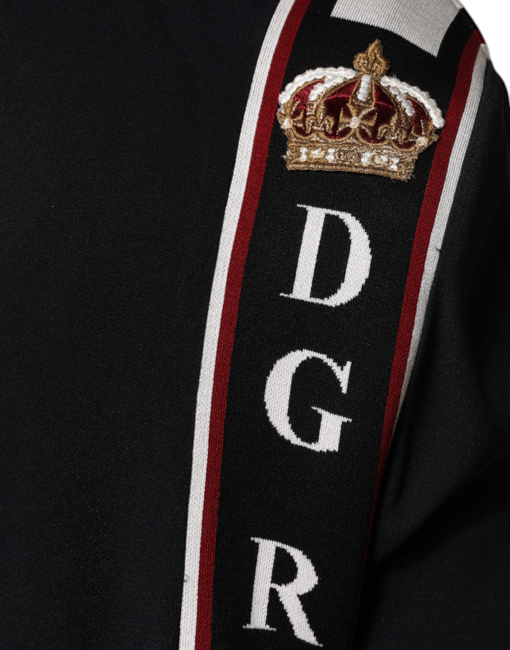 Dolce & Gabbana – Schwarzes DG King-Sweatshirt mit durchgehendem Reißverschluss