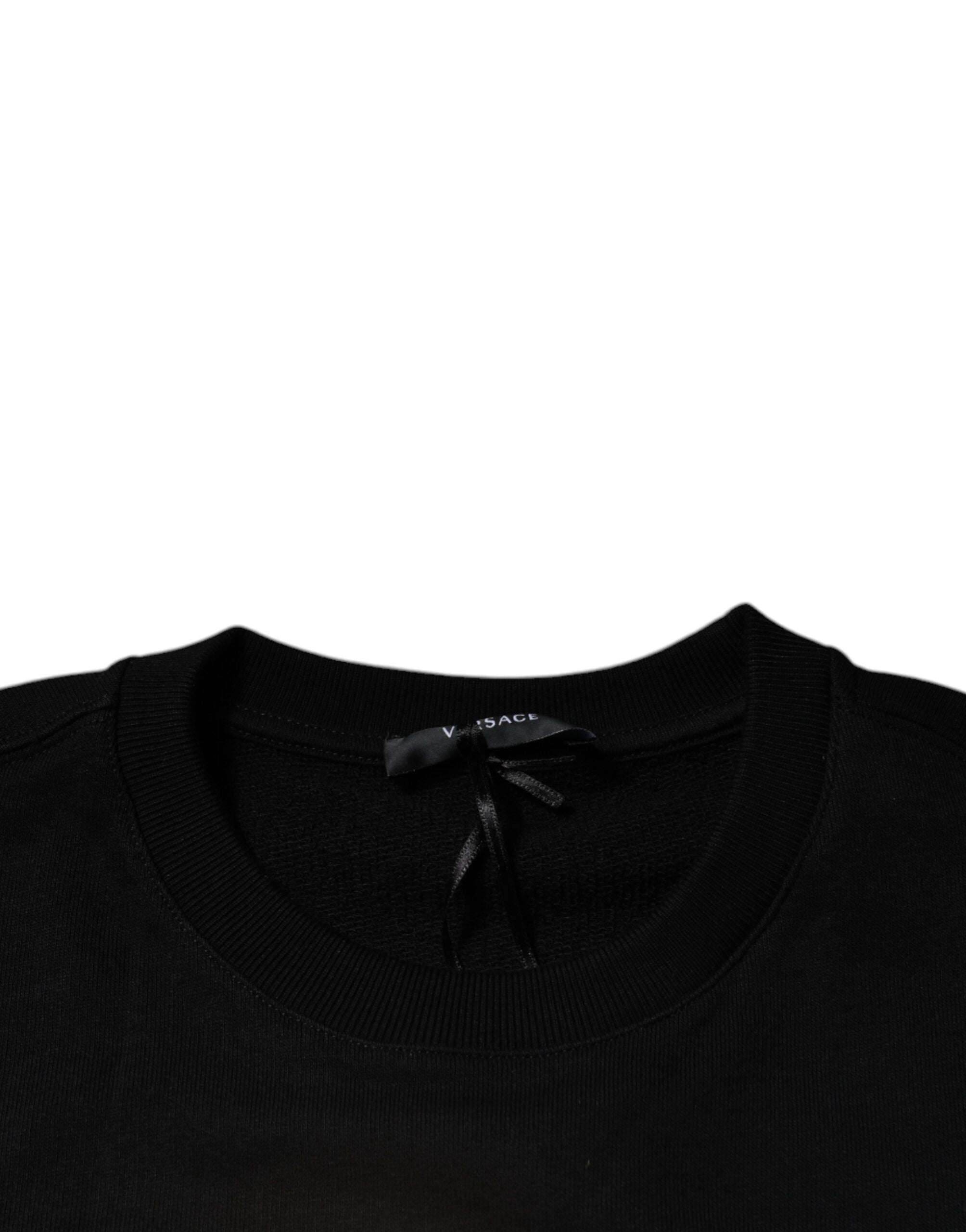 Hanorac Versace Medusa Fleece negru pentru bărbați cu guler rotund