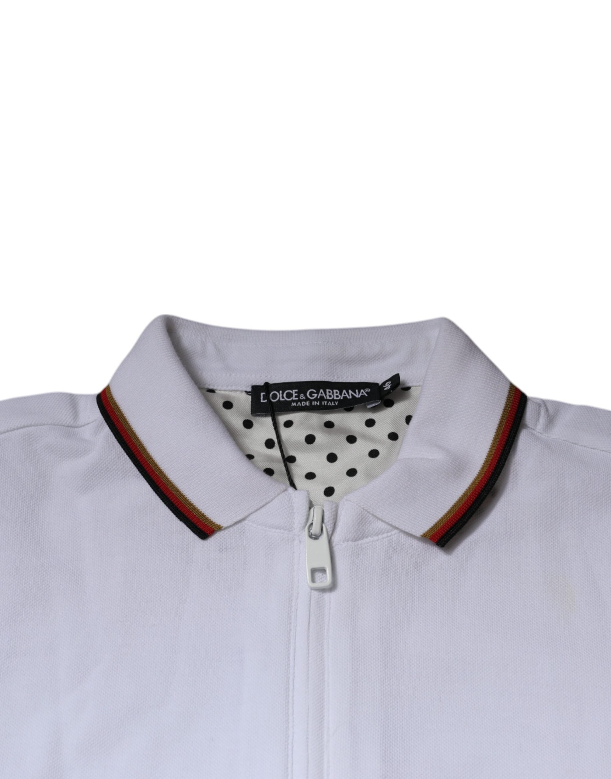 Dolce & Gabbana White Crown Herren Sweatshirt mit durchgehendem Reißverschluss