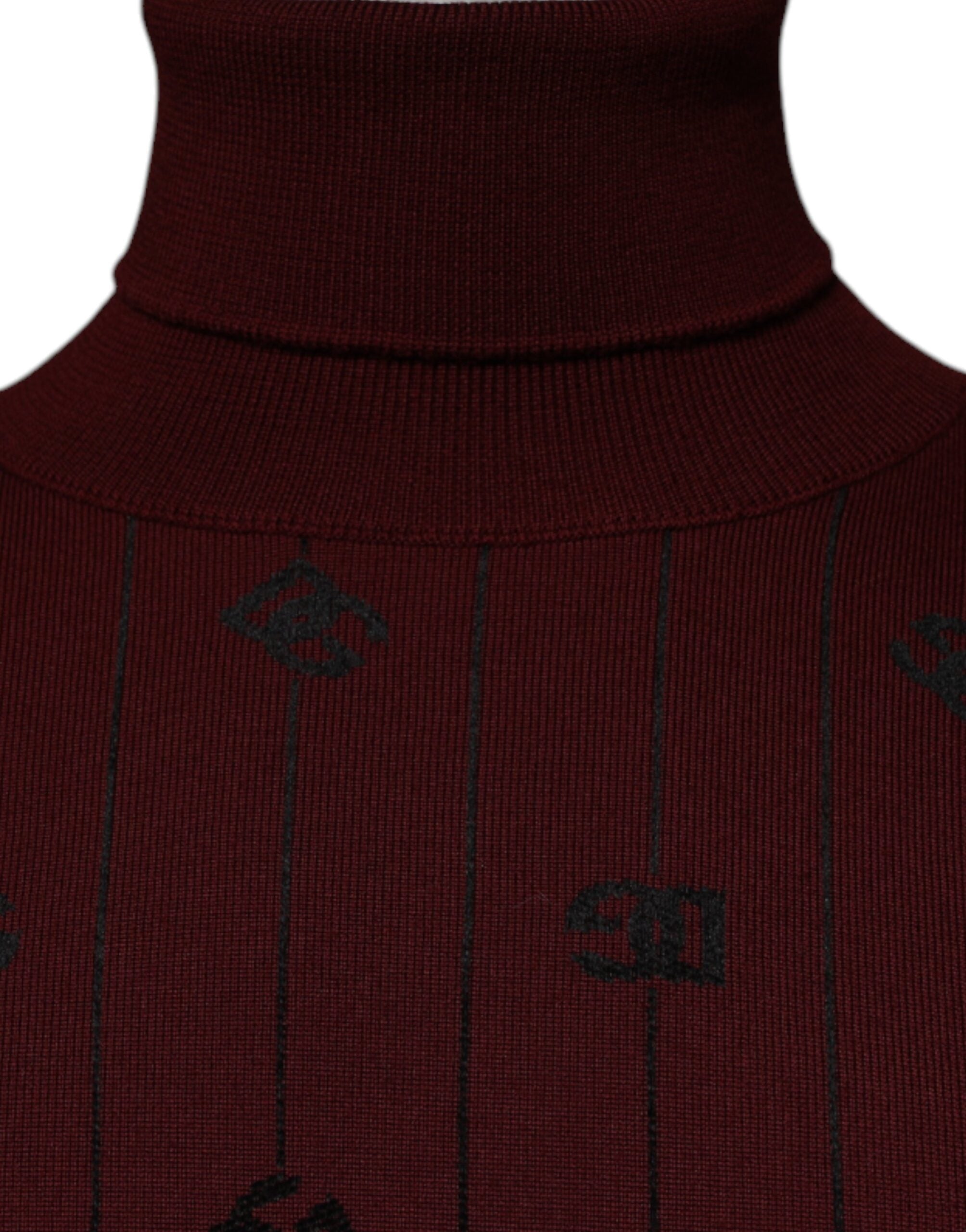 Dolce & Gabbana – Kastanienbrauner Rollkragenpullover mit Monogramm