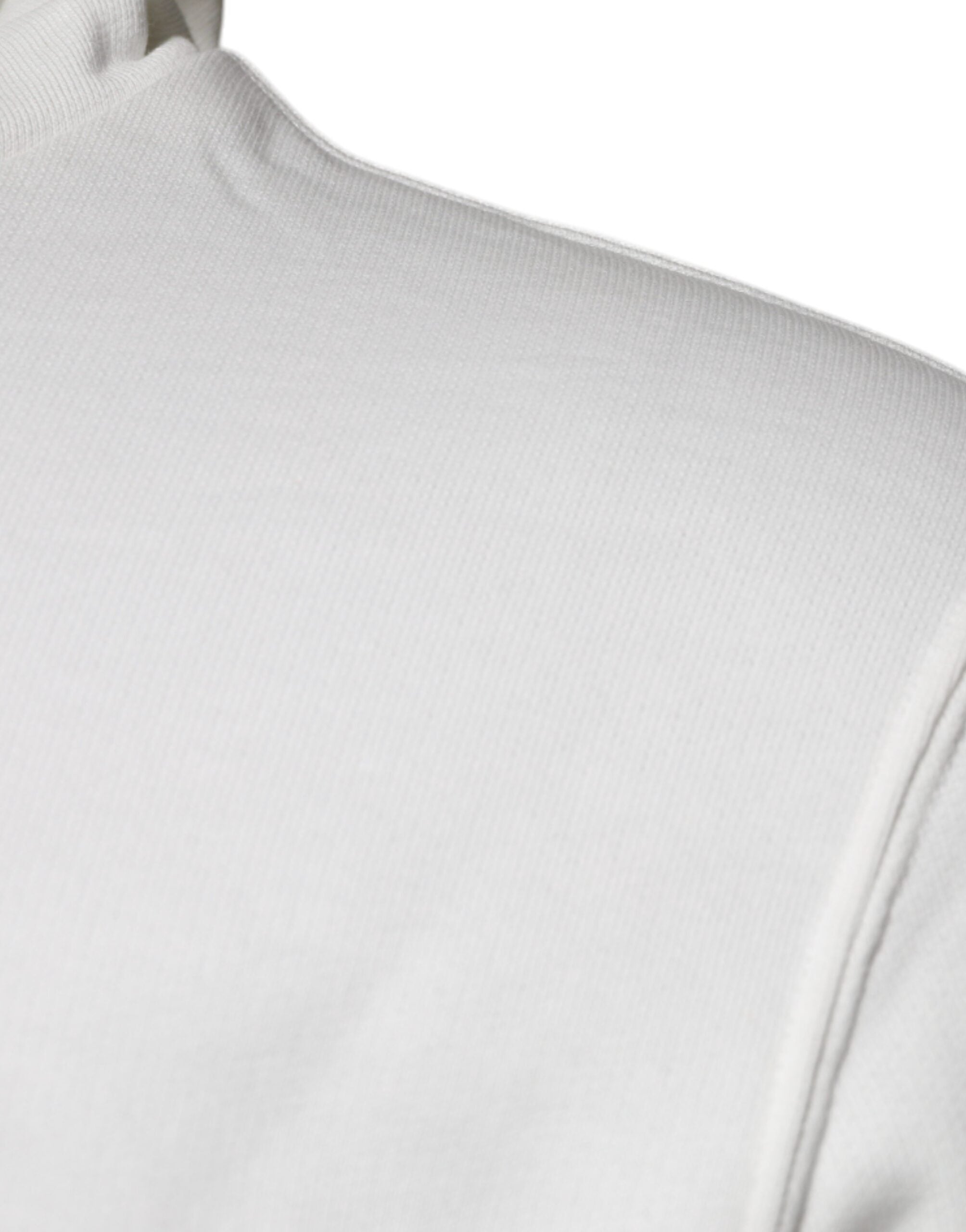 Dolce & Gabbana Weißer Caesar-Kapuzenpullover aus Baumwolle