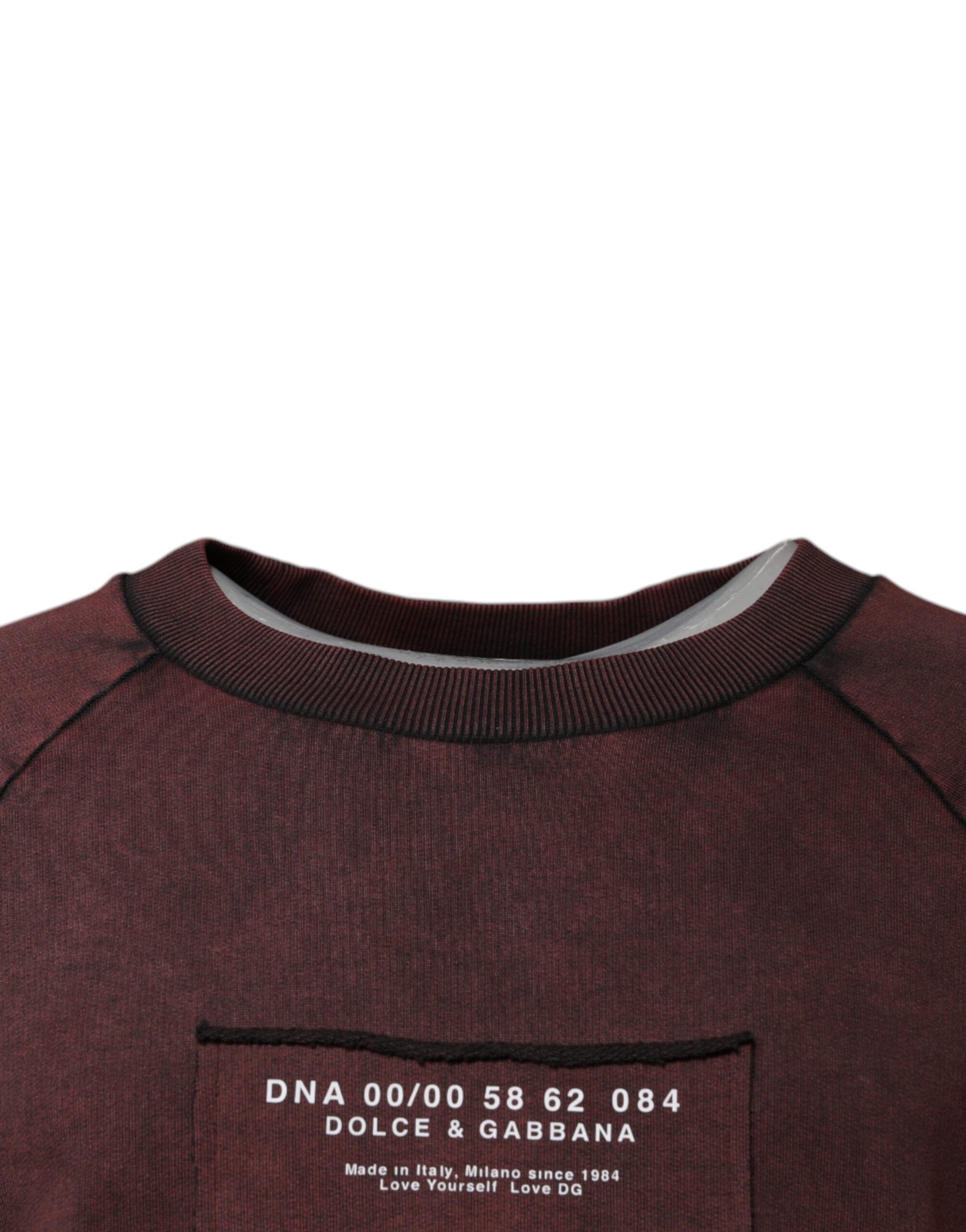 Dolce & Gabbana Brauner Pullover mit Rundhalsausschnitt und Logo aus Baumwolle