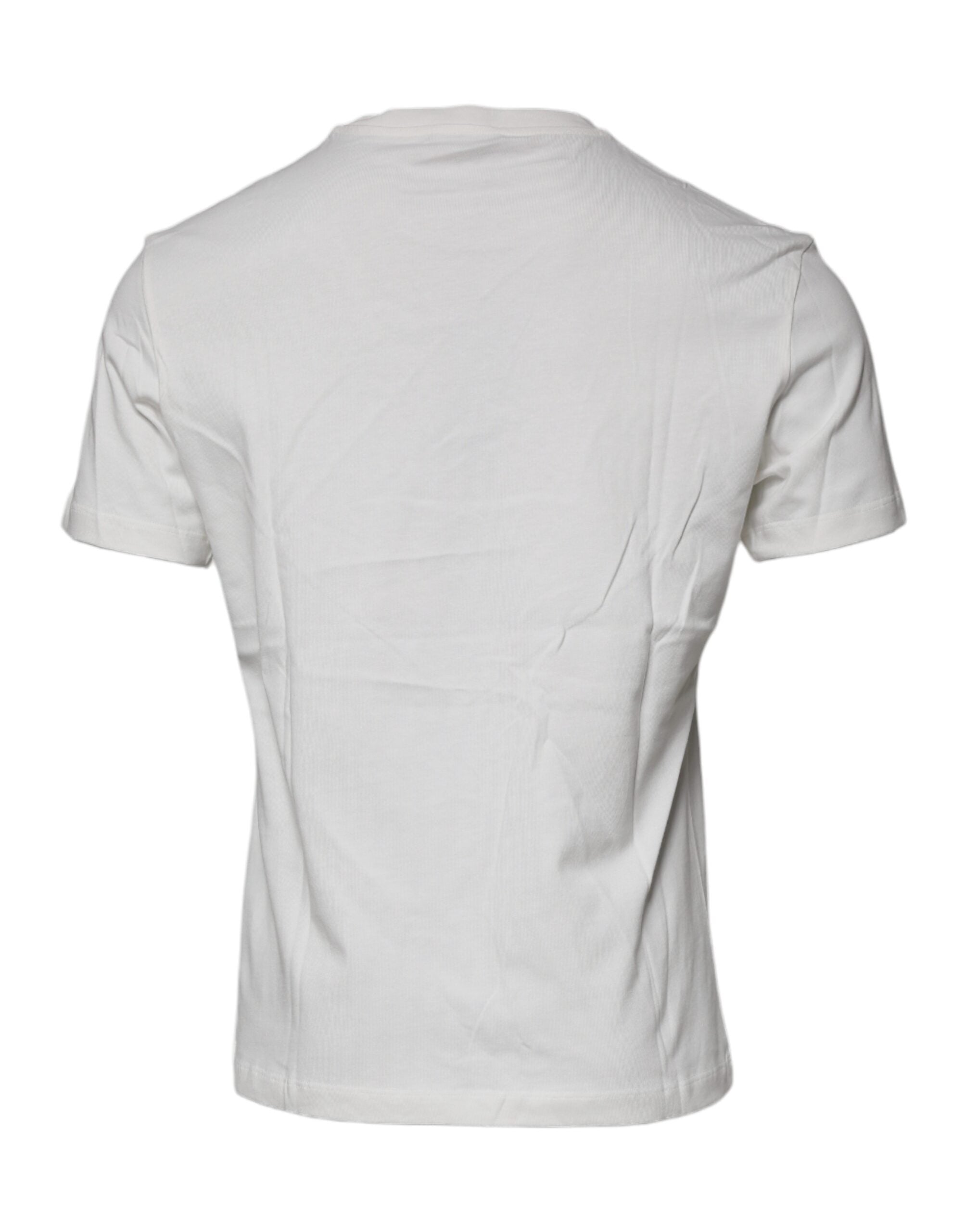 Versace – Weißes Baumwoll-T-Shirt mit Rundhalsausschnitt und Medusa-Print